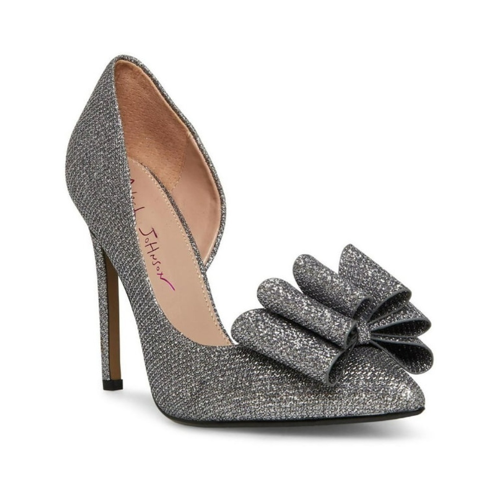 Betsey Johnson Prince Dorsay Bow Toe Pumps - Pewter - Picture 2 of 10